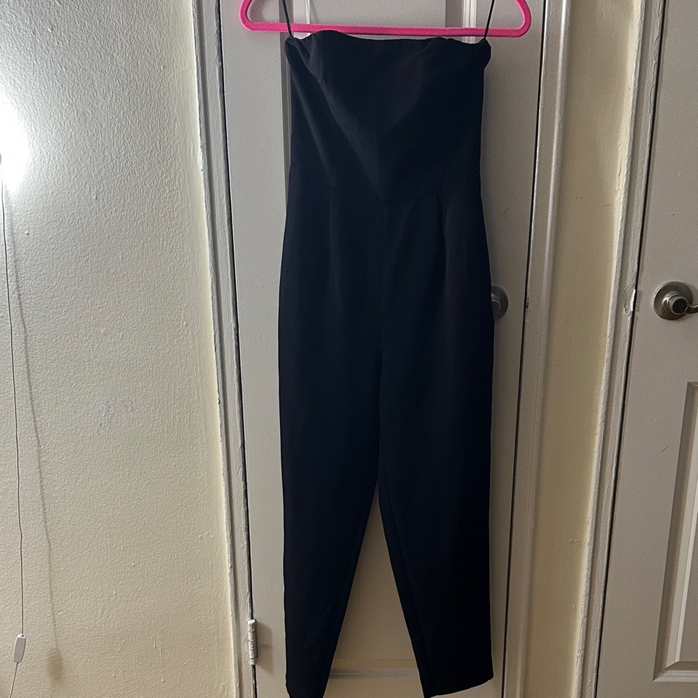 Express Black Strapless Jumpsuit